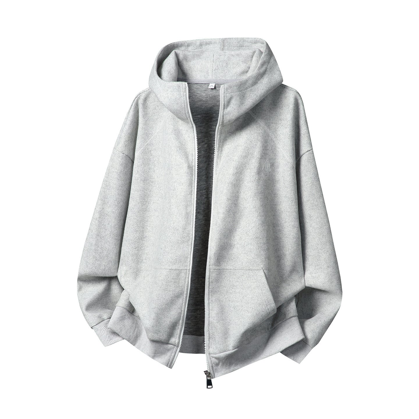 Contrast Color Zipper Casual Thickening Hoodie Coat