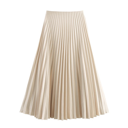 Pleated Skirt Mid-length Women's Drape