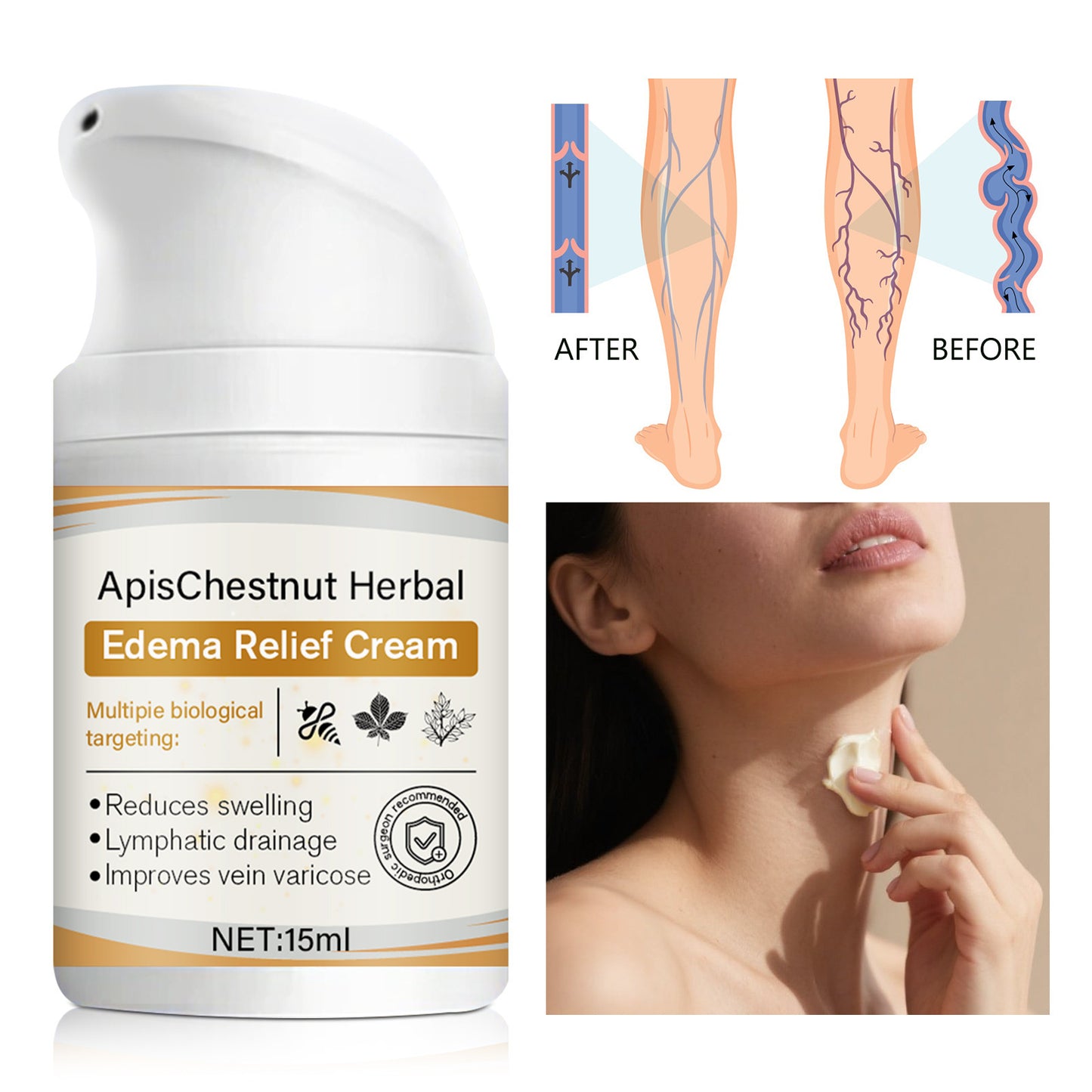 Herbal Mild Relieve Leg Discomfort Moisturizing Skin Daily Massage Neck Cream