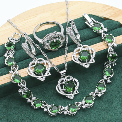 Fashionable Ring Necklace Earring Bracelet Suit