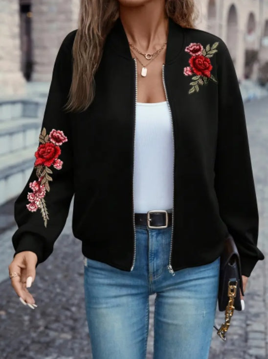 Elegant Zip Up Long Sleeve Jacket