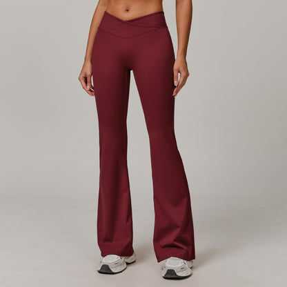 High Waist Running Sports And Leisure Skinny Versatile Bell-bottom Pants Women