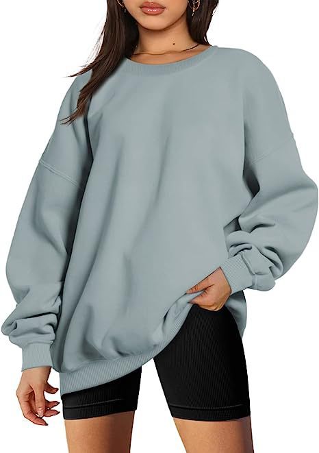 Women's Fashion Casual Round Neck Pullover Loose Casual Brushed Hoody