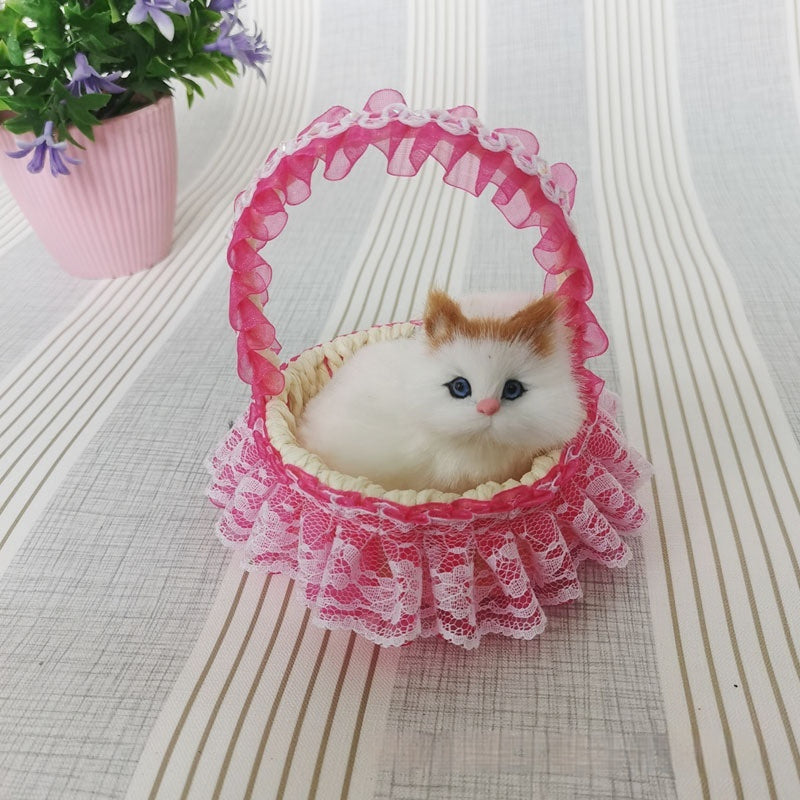 Lace Cabas Cat Fur Ornaments Children's Toys