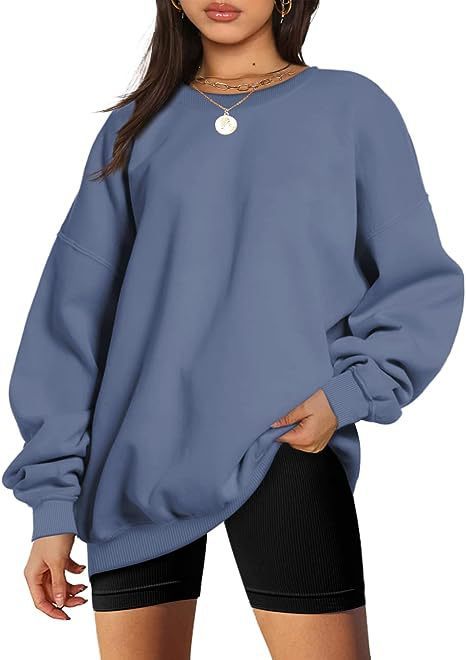 Women's Fashion Casual Round Neck Pullover Loose Casual Brushed Hoody