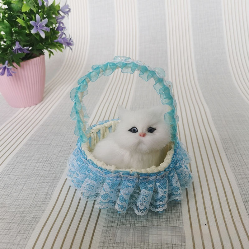 Lace Cabas Cat Fur Ornaments Children's Toys