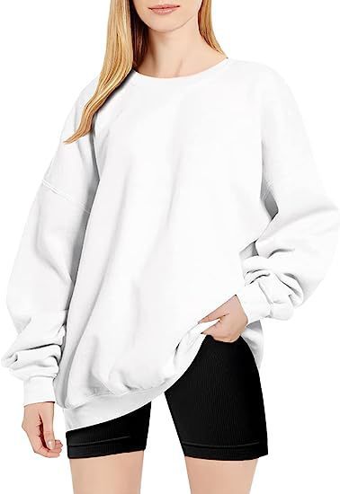 Women's Fashion Casual Round Neck Pullover Loose Casual Brushed Hoody