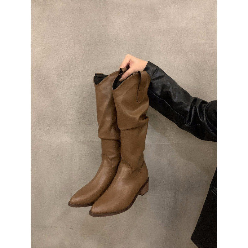 Pointed-toe Western Denim Boots Children