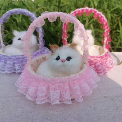 Lace Cabas Cat Fur Ornaments Children's Toys