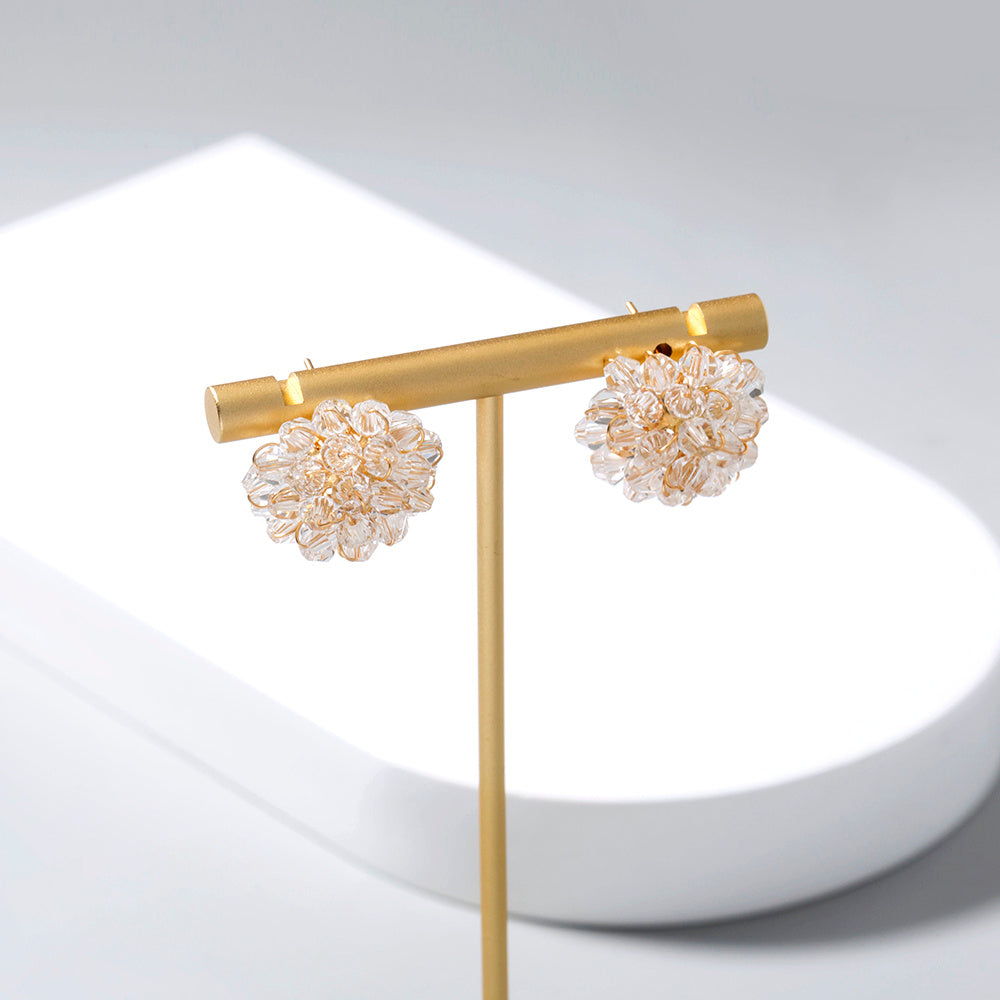 European and American hot-selling hand-woven crystal beads petal earrings earrings female accessories Christmas gifts