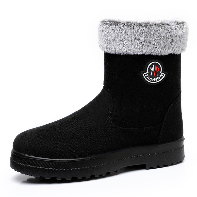 Cotton-padded Shoes With Velvet Women's Long Tube High-top Snow Boots
