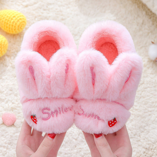 Thick Bottom Non Slip Baby Cute Indoor And Outdoor Home Fur Slippers