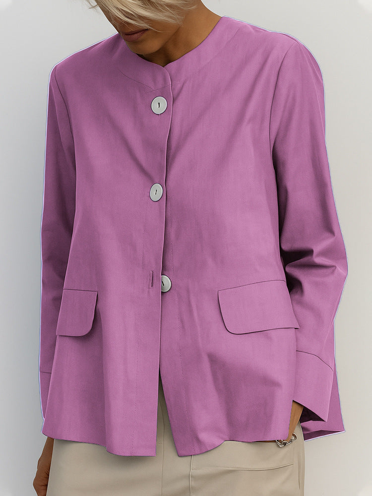 Jacket Women's Casual Temperament Women's Clothing High-end Solid Color Shirt Jacket