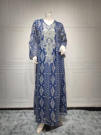 Muslim Saudi Dubai Evening Gown Embroidered Robe