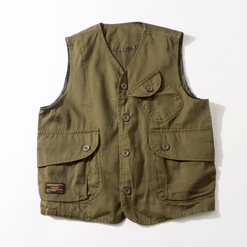 Multi-pocket Tooling Vest Women's Unisex BF Wind Loose Short Jacket Lovers All-match Retro Jacket