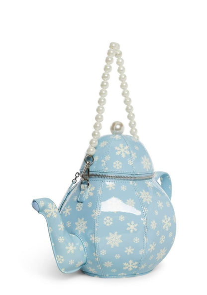Sweet Girl Vintage Pearl Chain Printing Teapot Handbag
