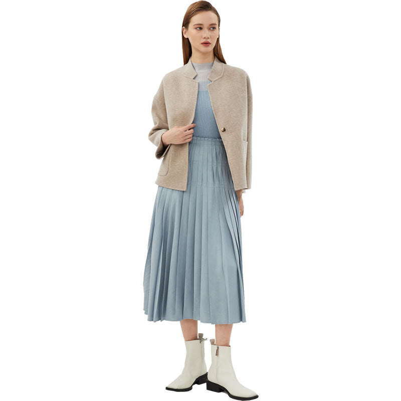 Small Stand Collar Loose Plus Size Small Woolen Easy Matching Coat