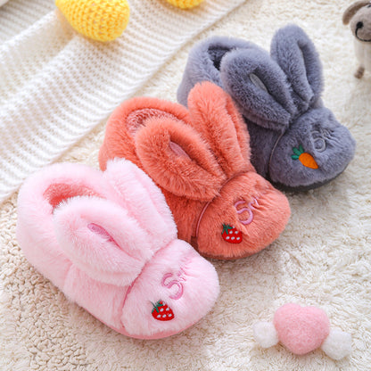 Thick Bottom Non Slip Baby Cute Indoor And Outdoor Home Fur Slippers