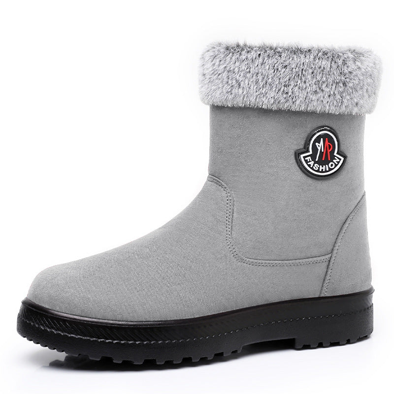 Cotton-padded Shoes With Velvet Women's Long Tube High-top Snow Boots