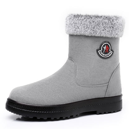 Cotton-padded Shoes With Velvet Women's Long Tube High-top Snow Boots
