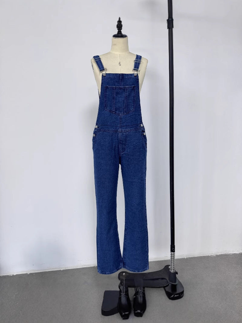 Loose Women's Denim Suspender Pants